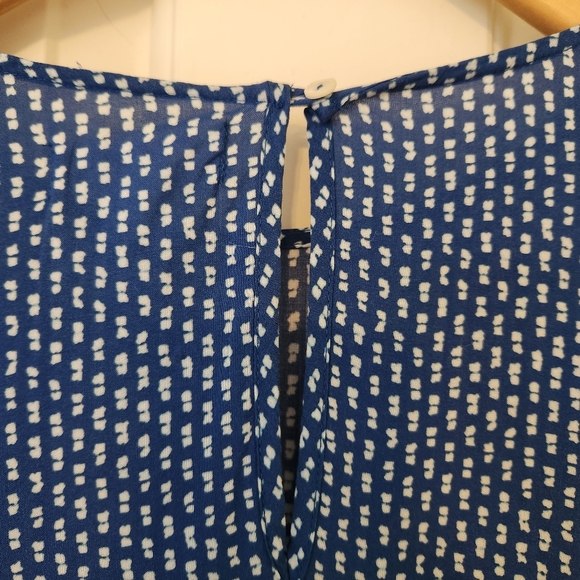 Velvet By Graham And Spencer Marnita Dress Blue White Print Lightweight Large - Picture 9 of 16